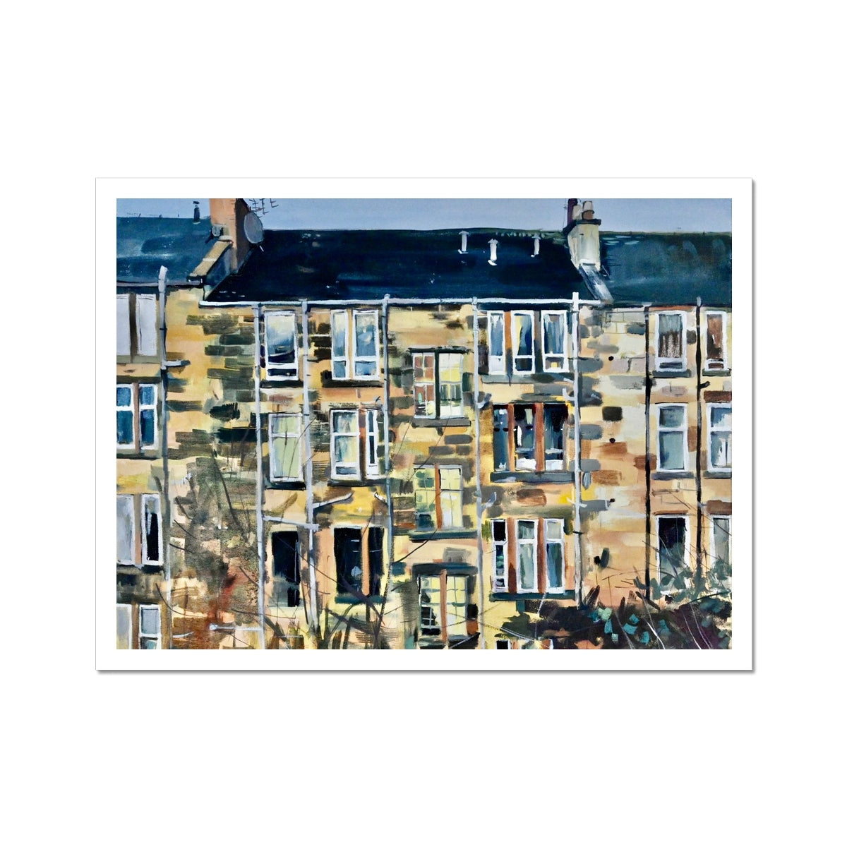 Back Court Tenements, Glasgow, Fine Art Print on Paper