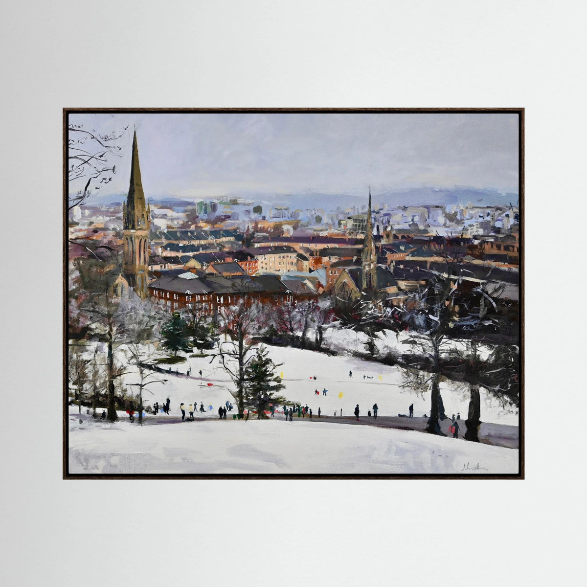 Queens Park in the Snow, Fine Art Print on Canvas