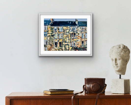 Back Court Tenements, Glasgow, Fine Art Print on Paper