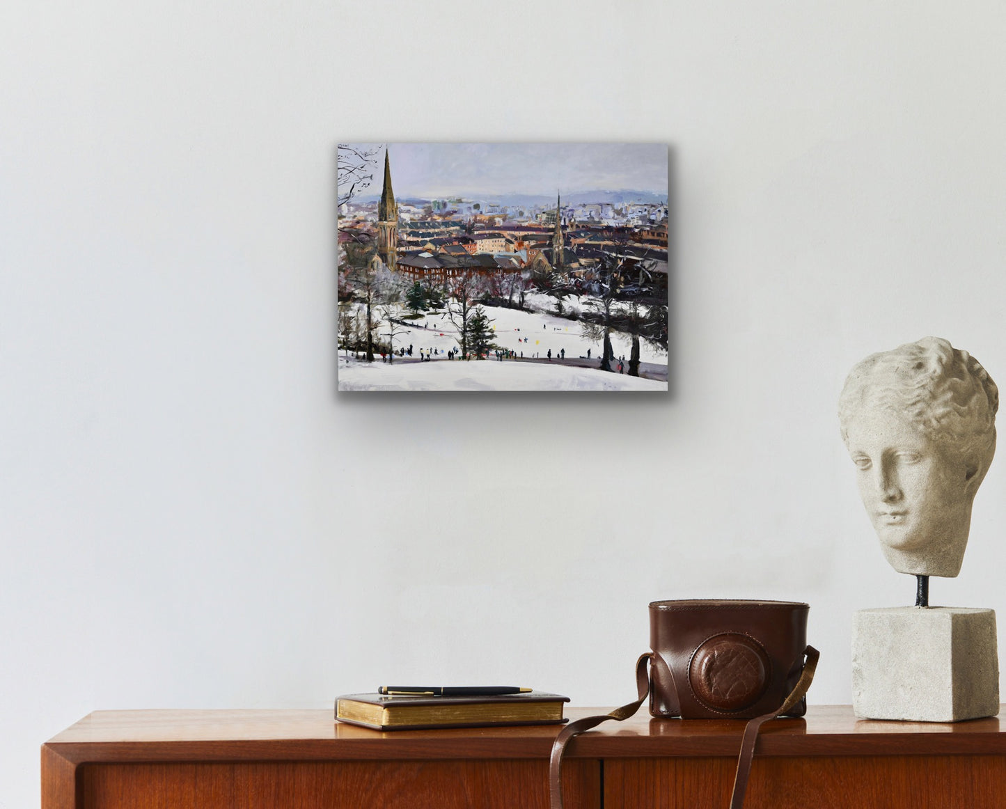 Queens Park in the Snow, Fine Art Print on Canvas