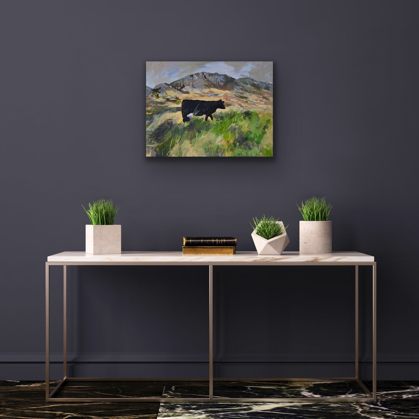 Colonsay Cow, Scottish Island, Fine Art Print on Canvas