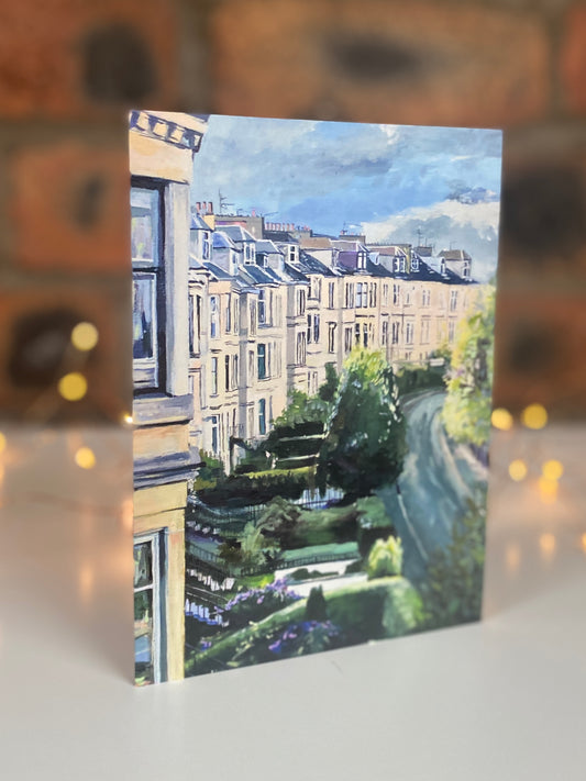 Hayburn Crescent, Glasgow, Greeting Card