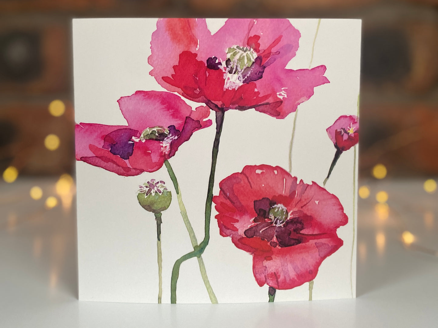 Red Poppies, greeting card