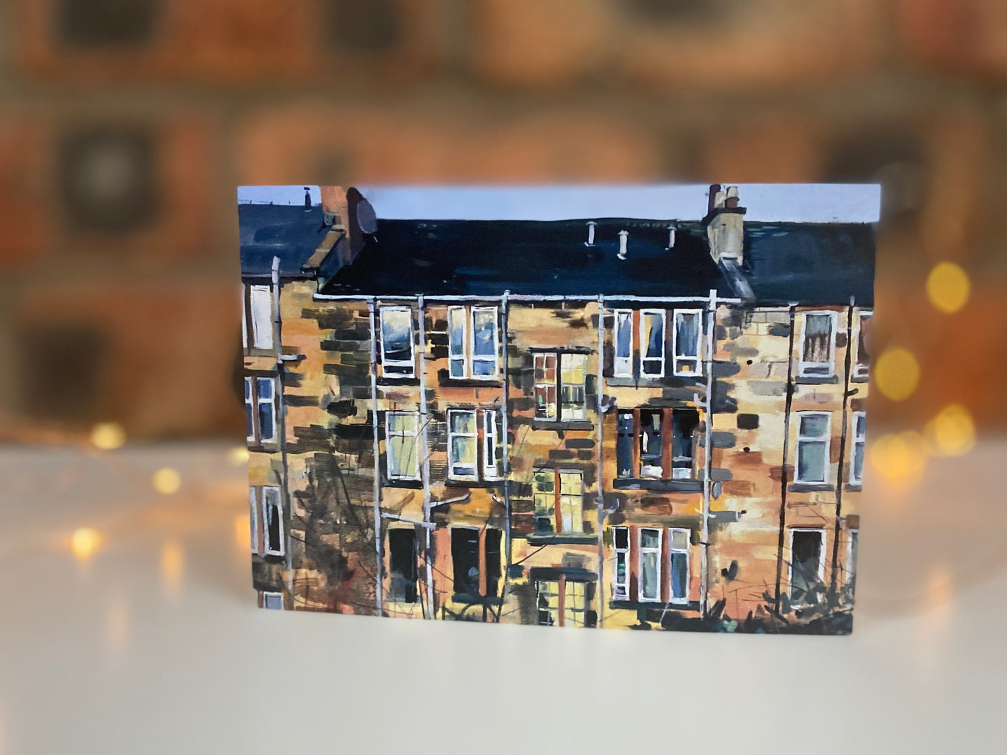 Back Court, Tenements, Glasgow, Greeting Card