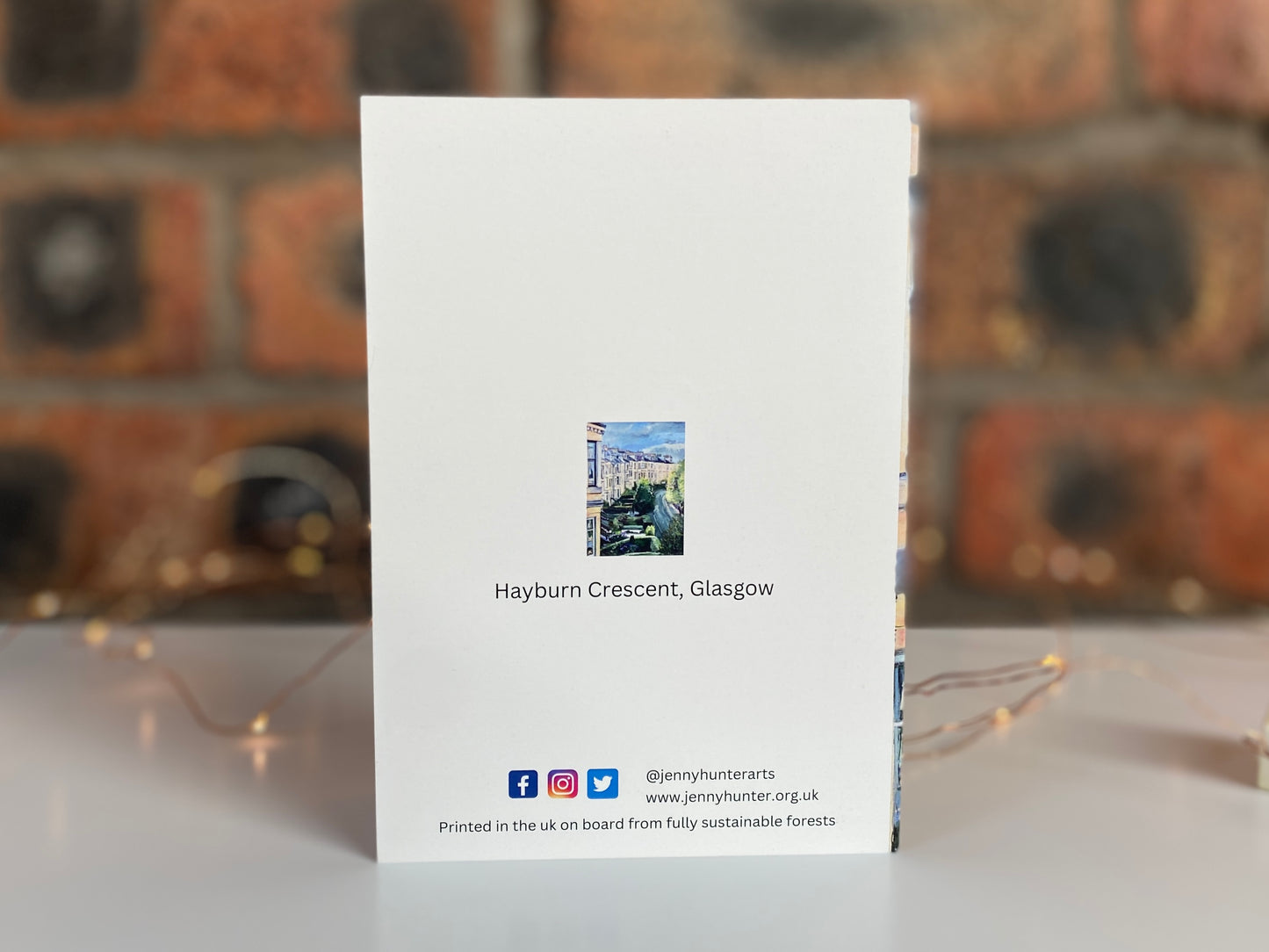 Hayburn Crescent, Glasgow, Greeting Card