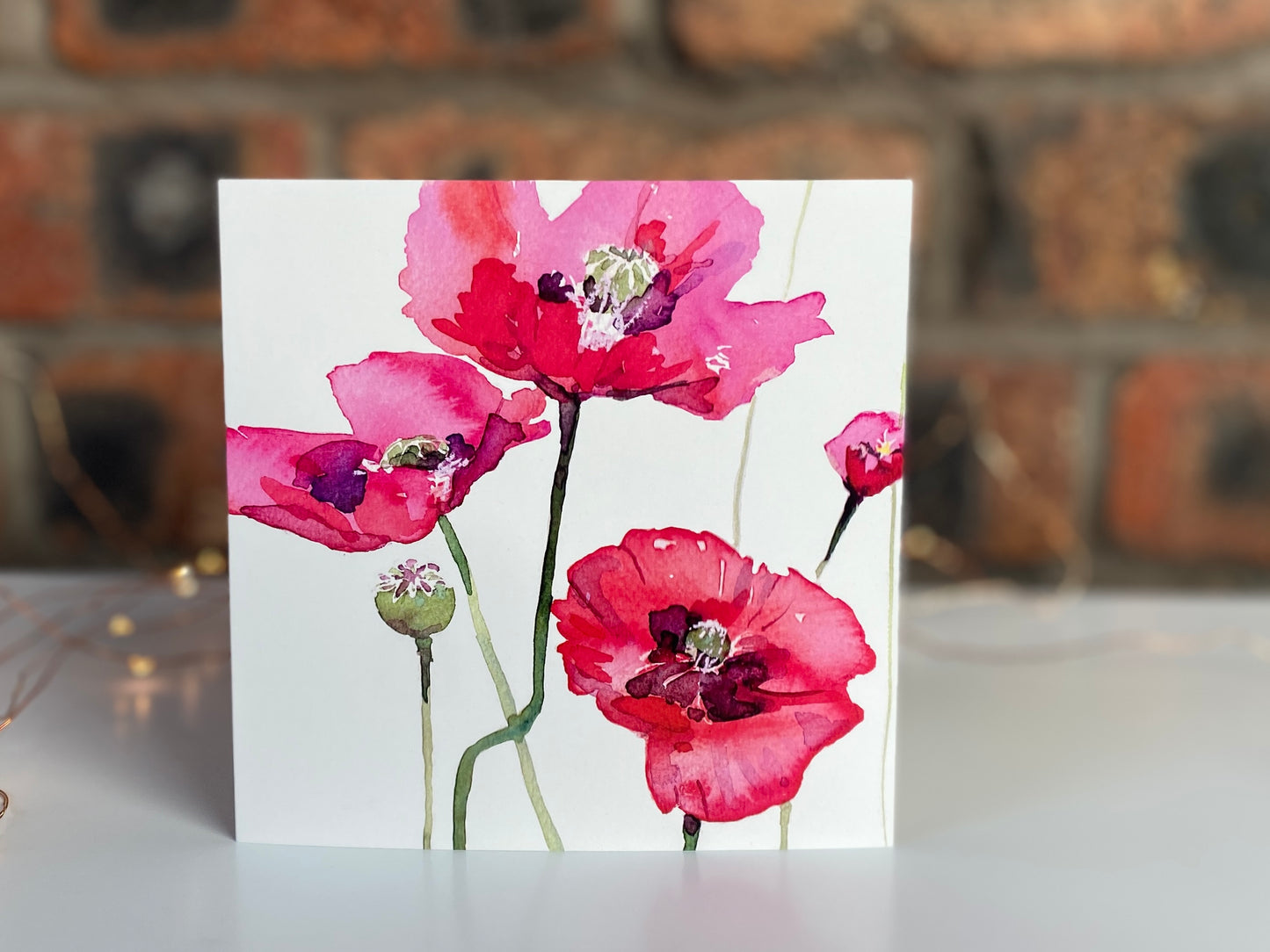 Red Poppies, greeting card