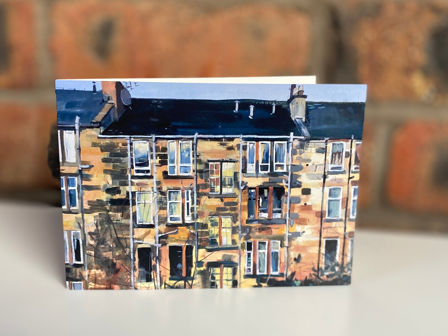 Back Court, Tenements, Glasgow, Greeting Card
