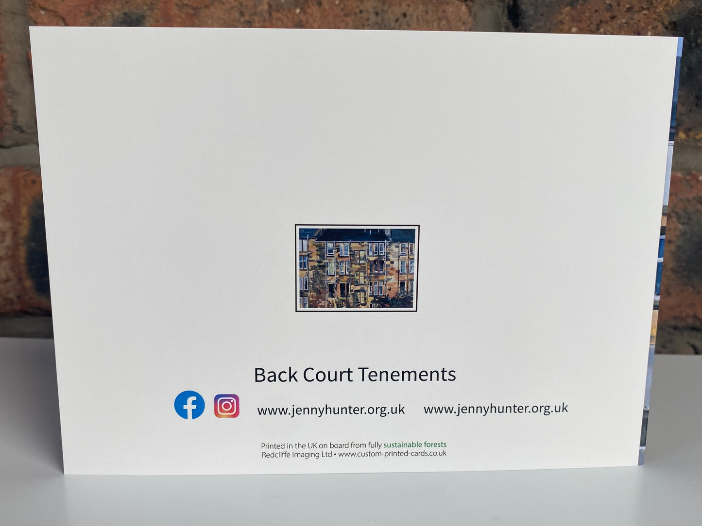 Back Court, Tenements, Glasgow, Greeting Card
