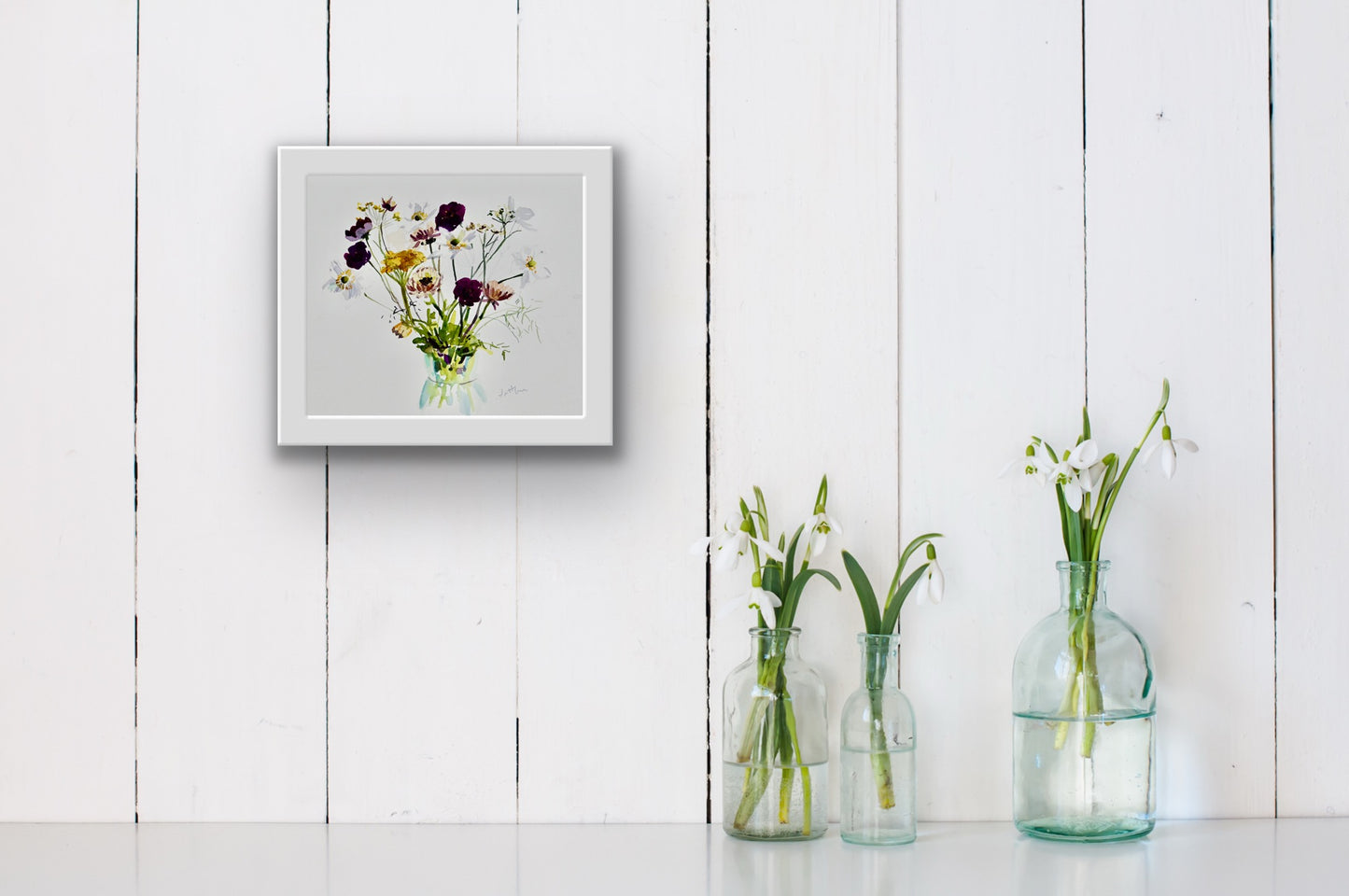 Vintage Flowers watercolour painting