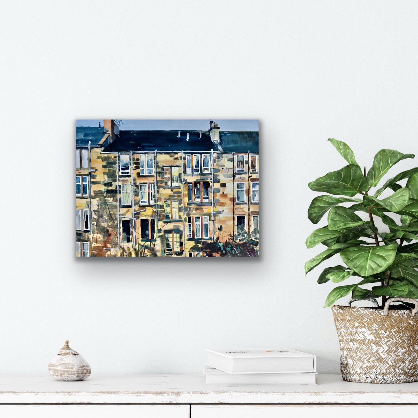Back Court Tenements, Glasgow, Fine Art Print on Canvas