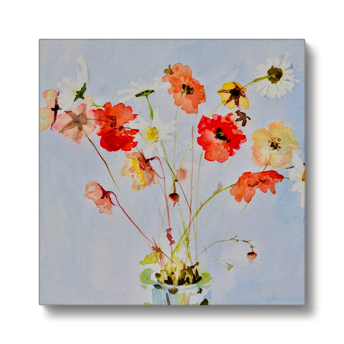 Wild Flowers, Gardening joy, Fine Art Print on Canvas