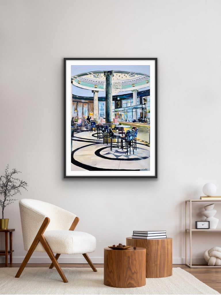 Champagne Bar, Glasgow Central, Fine Art Print on Paper Framed Print