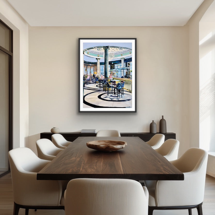Champagne Bar, Glasgow Central, Fine Art Print on Paper Framed Print