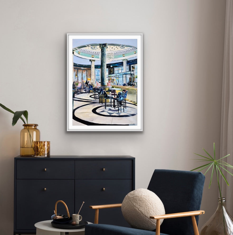 Champagne Bar, Glasgow Central, Fine Art Print on Paper Framed Print