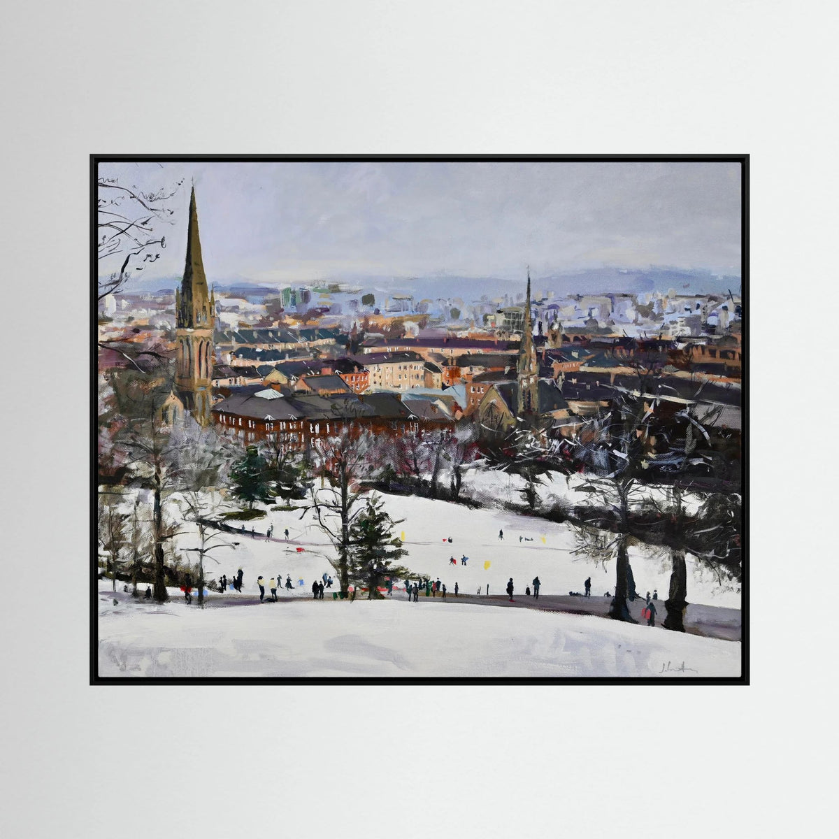Queens Park in the Snow, Fine Art Print on Canvas