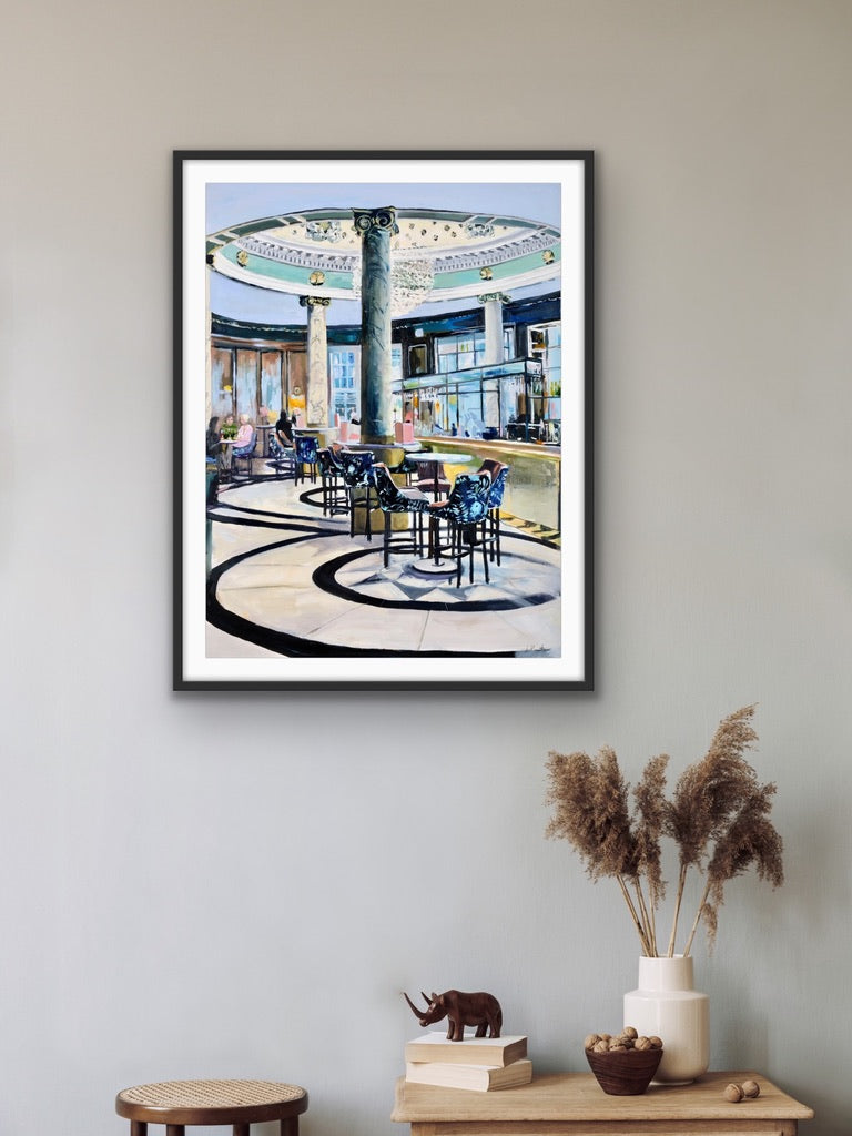 Champagne Bar, Glasgow Central, Fine Art Print on Paper Framed Print