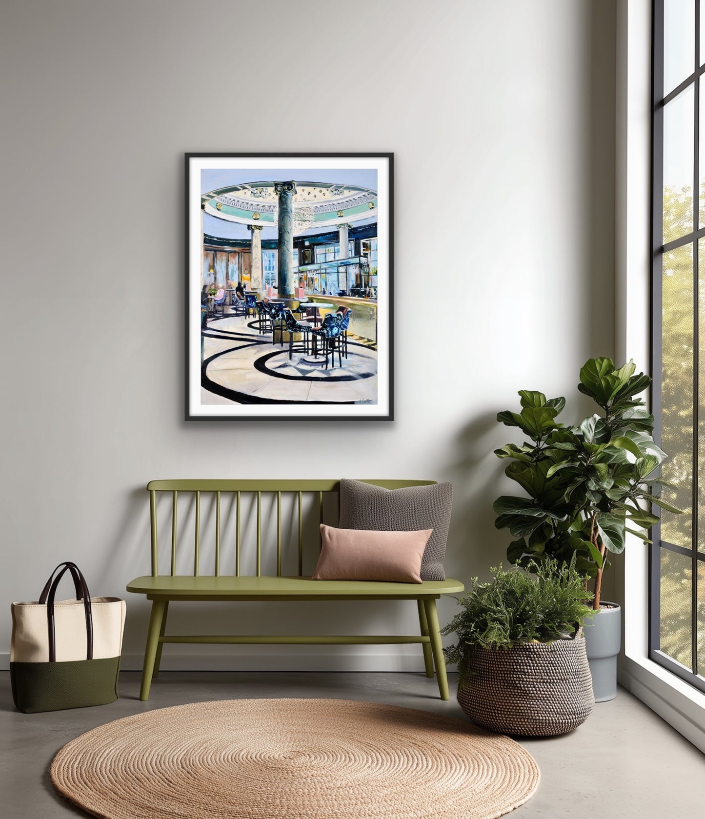 Champagne Bar, Glasgow Central, Fine Art Print on Paper Framed Print