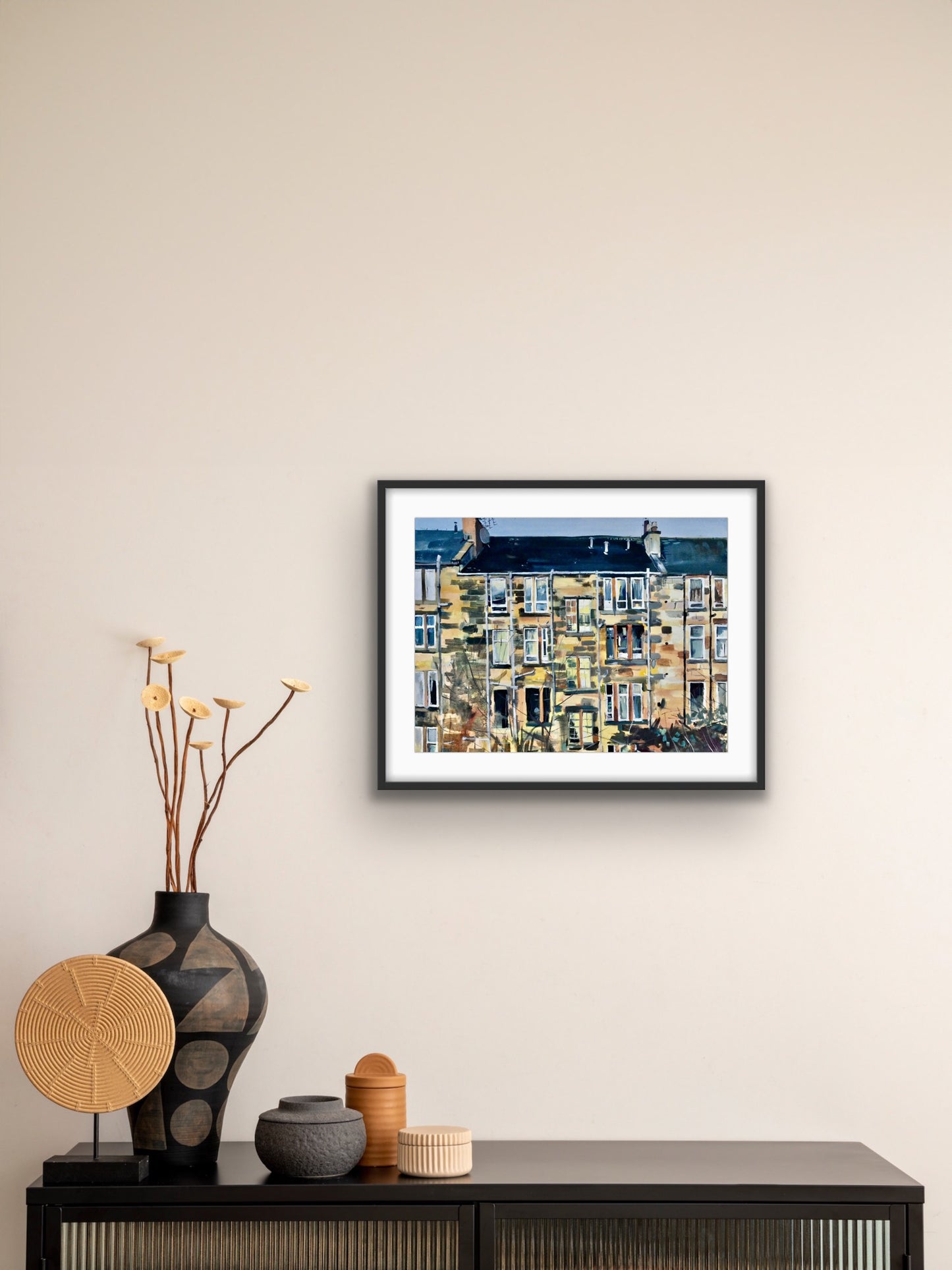 Back Court Tenements, Glasgow, Fine Art Print on Paper