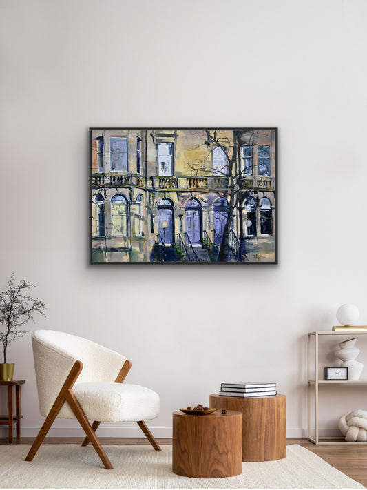 Queens Drive, Victorian Building, Fine Art Print on Canvas