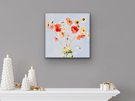 Wild Flowers, Gardening joy, Fine Art Print on Canvas