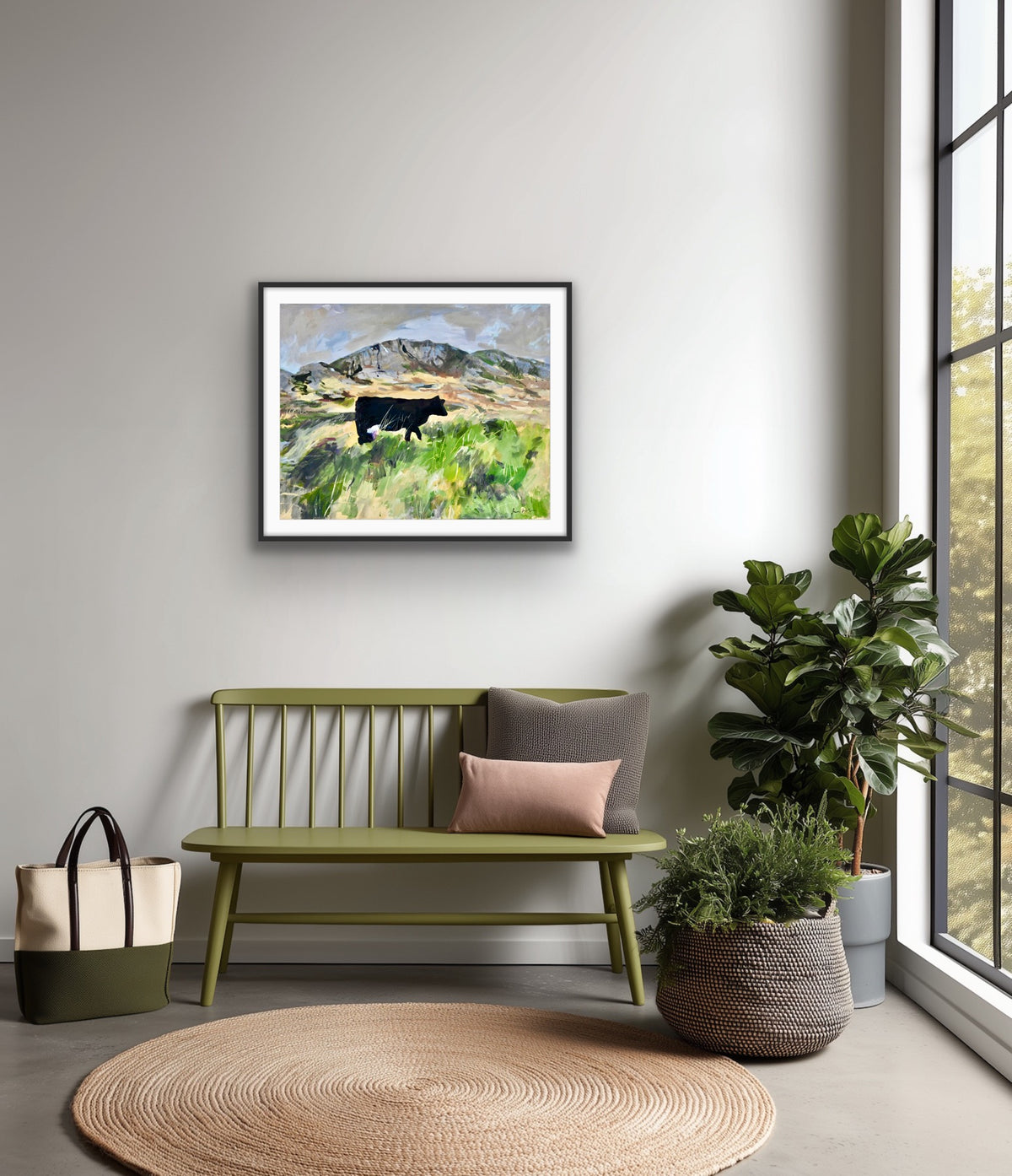 Colonsay Cow, Scottish Island | Fine Art Print on Paper | Highland Cow Hebridean Landscape | Jenny Hunter