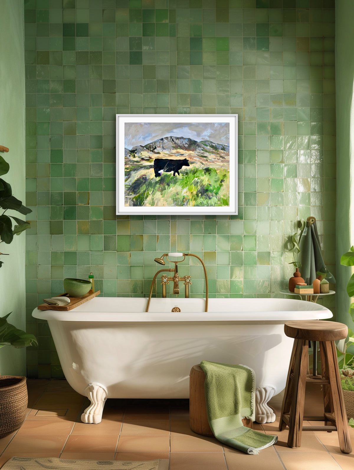 Colonsay Cow, Scottish Island | Fine Art Print on Paper | Highland Cow Hebridean Landscape | Jenny Hunter