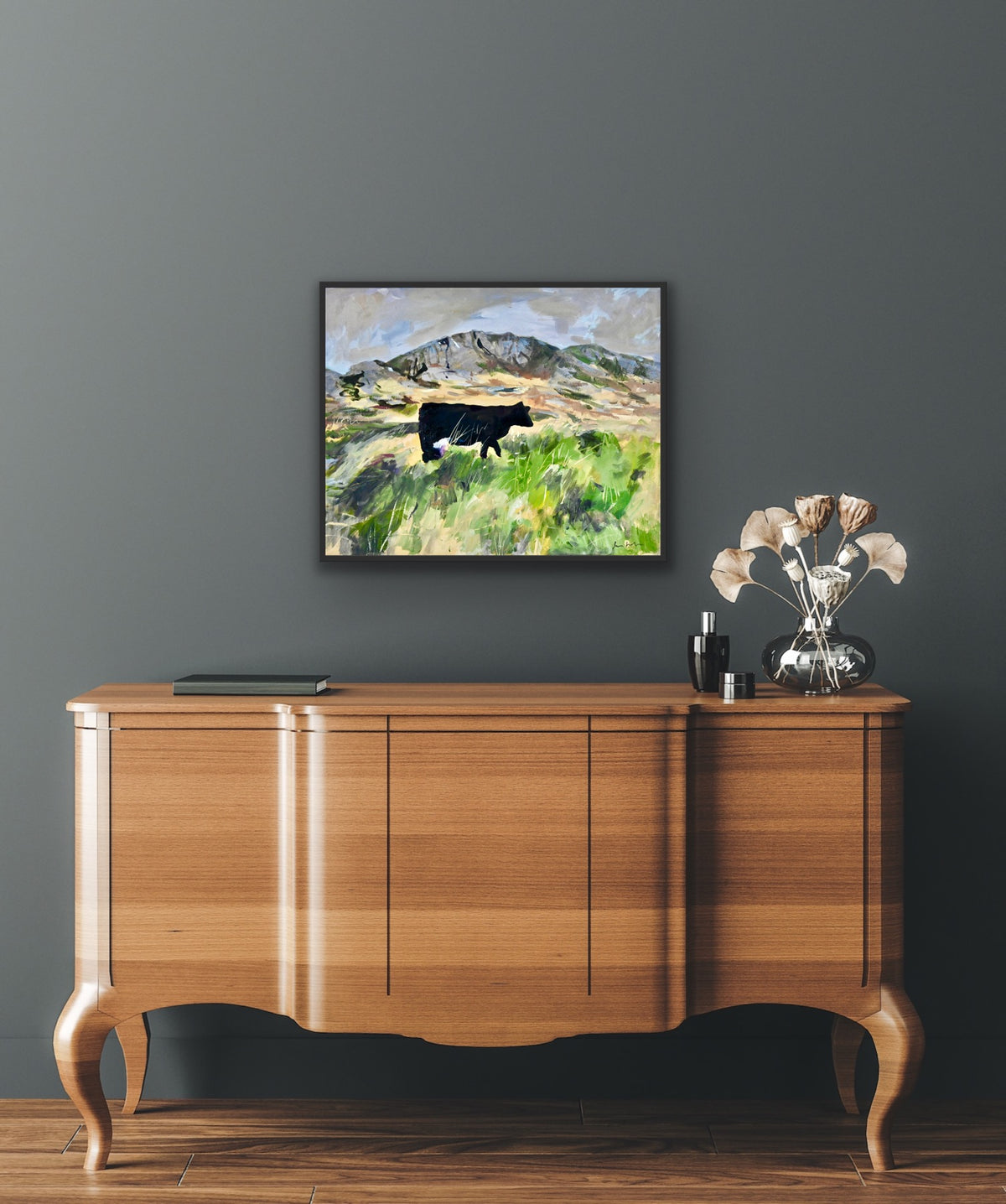 Colonsay Cow, Scottish Island | Fine Art Print on Canvas | Highland Cow Hebridean Landscape | Jenny Hunter