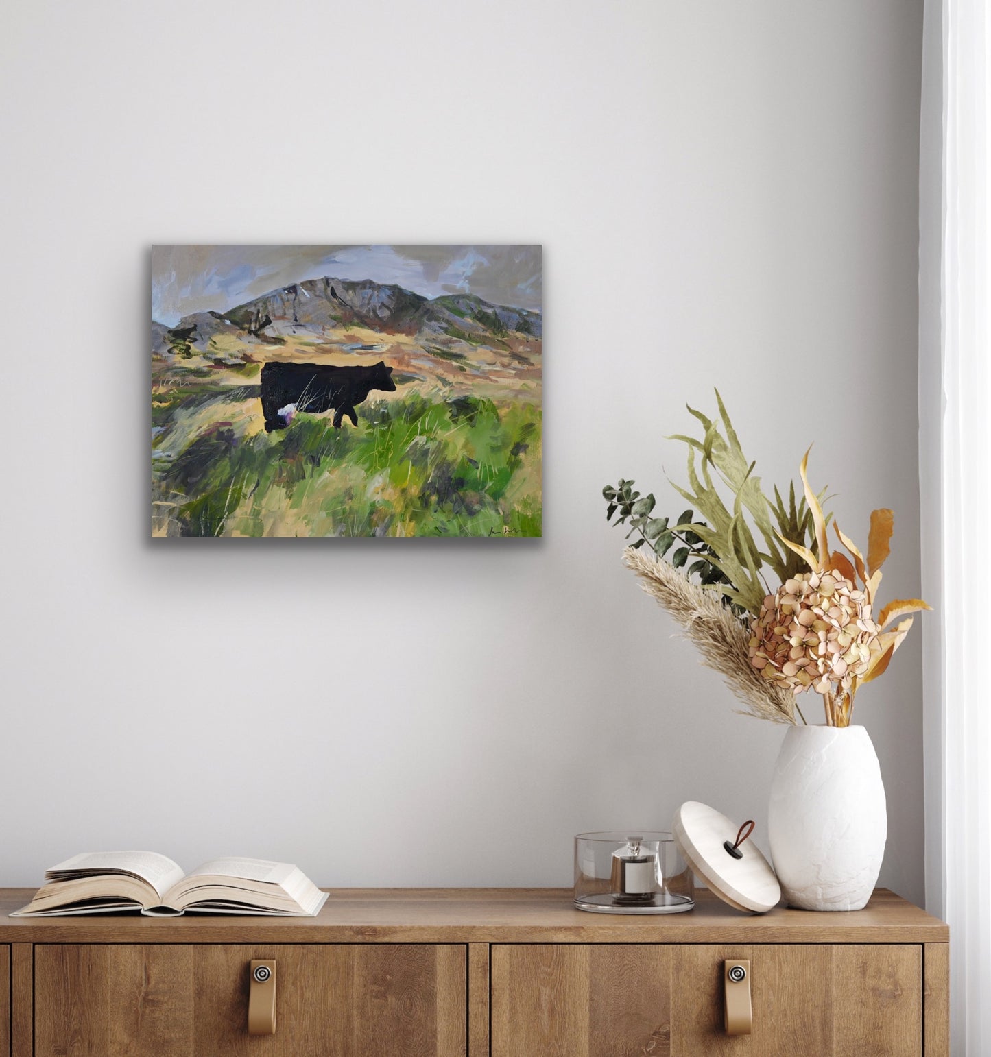 Colonsay Cow, Scottish Island, Fine Art Print on Canvas