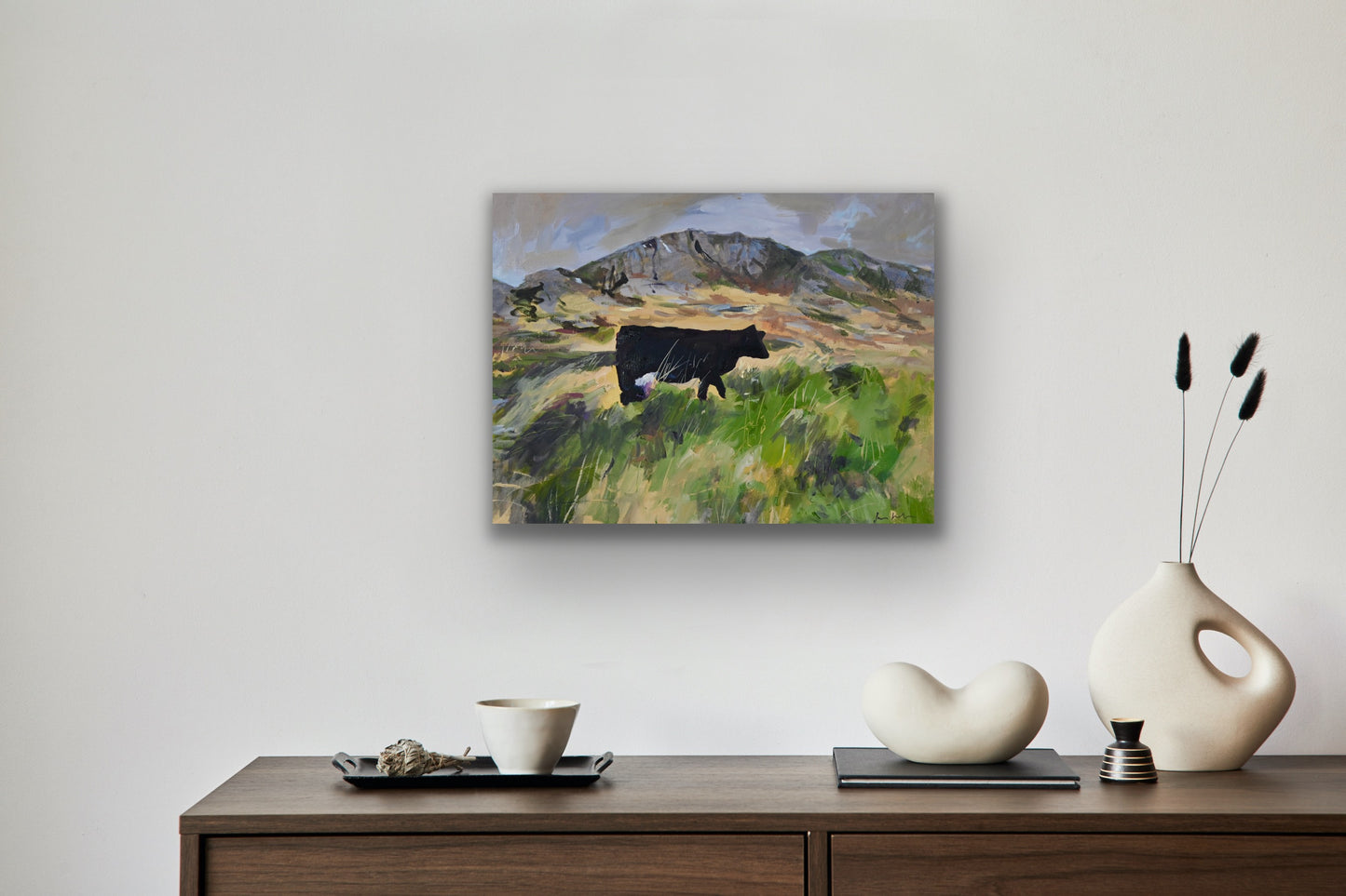 Colonsay Cow, Scottish Island, Fine Art Print on Canvas