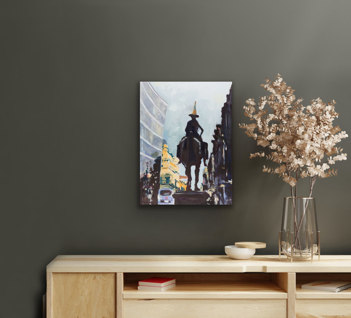 The Duke, Glasgow statue, Fine Art Canvas Print