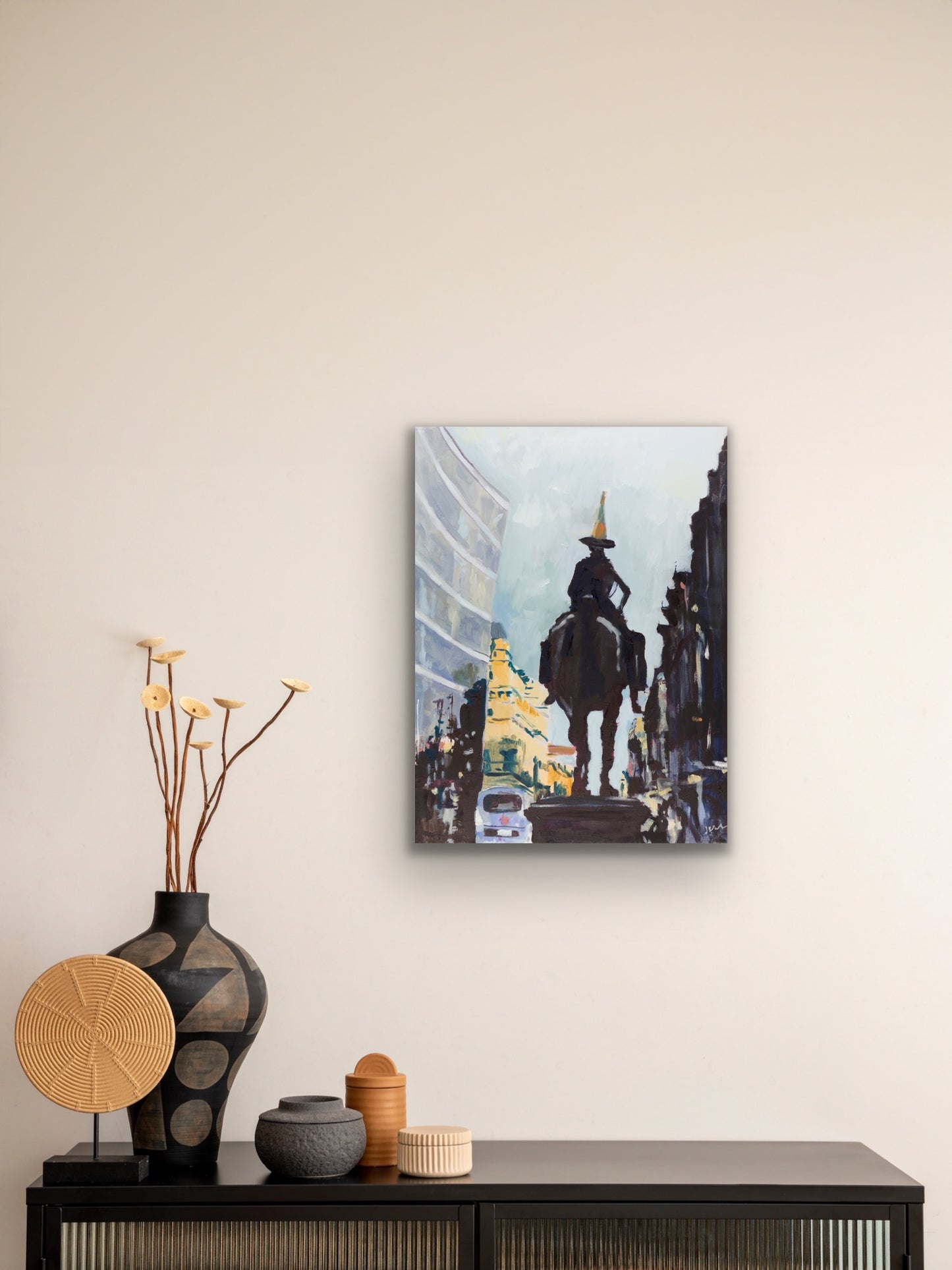 The Duke, Glasgow statue, Fine Art Canvas Print