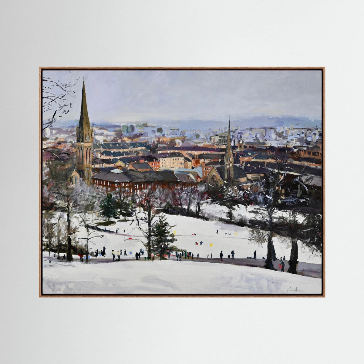 Queens Park in the Snow, Fine Art Print on Canvas