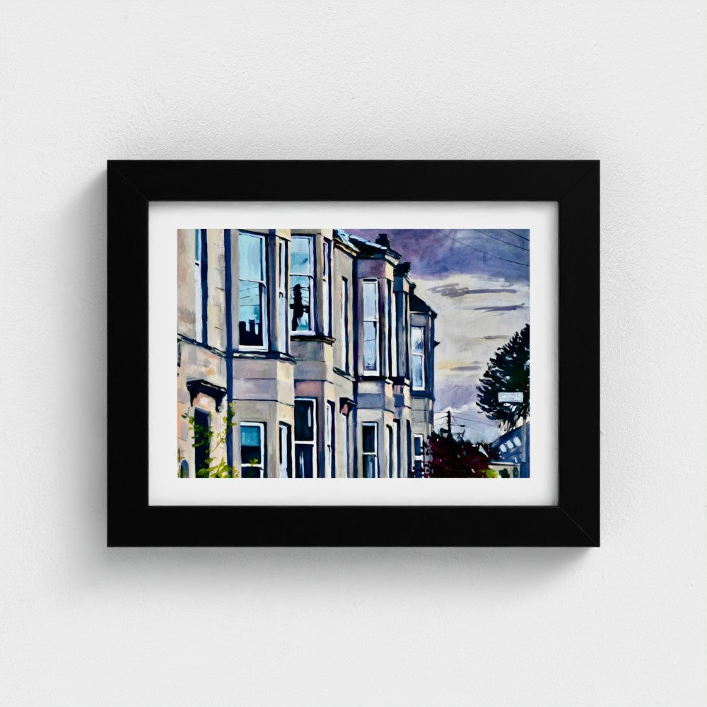 Monkey Puzzle Tree, Glasgow, Fine Art Print on Paper, Victorian Terrace Winter