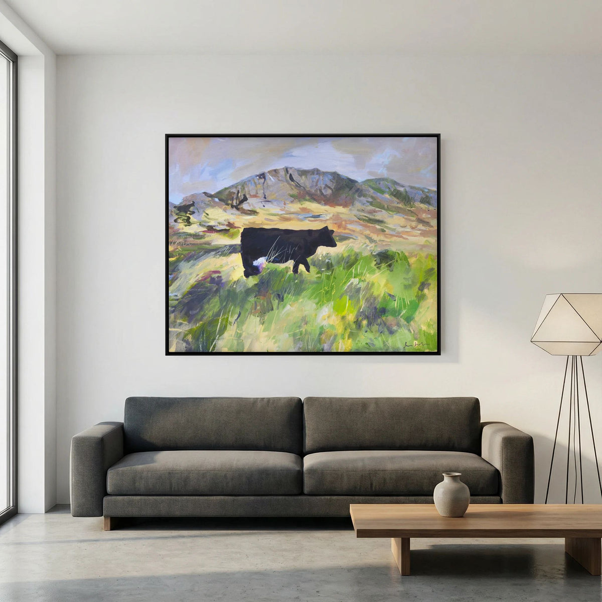 Colonsay Cow, Scottish Island | Fine Art Print on Canvas | Highland Cow Hebridean Landscape | Jenny Hunter