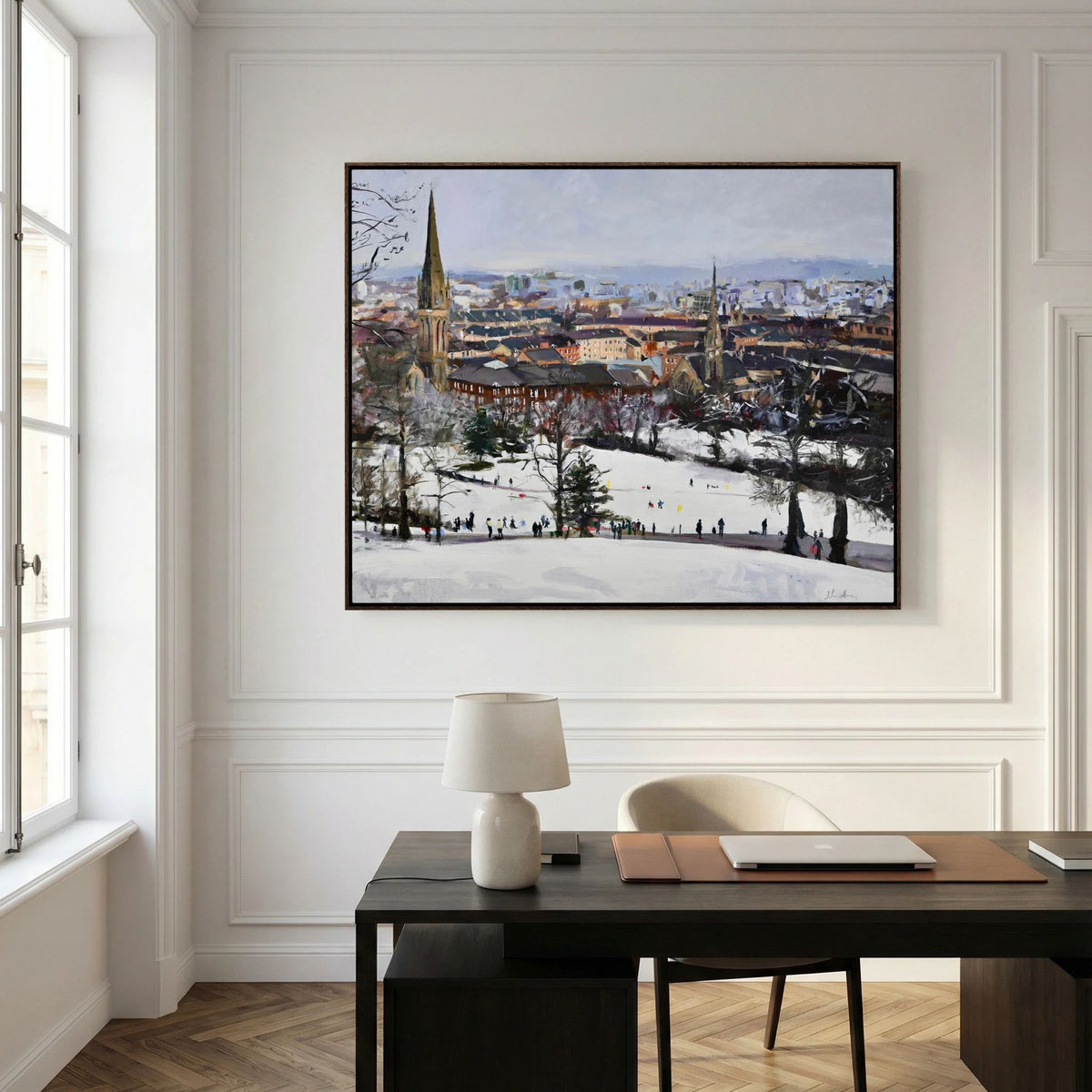Queens Park in the Snow, Fine Art Print on Canvas