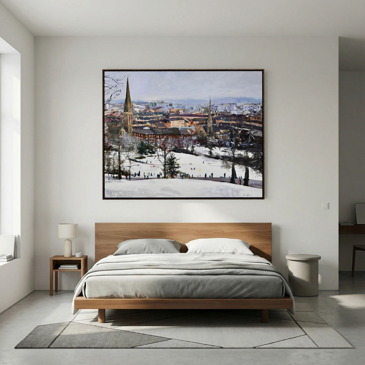Queens Park in the Snow, Fine Art Print on Canvas