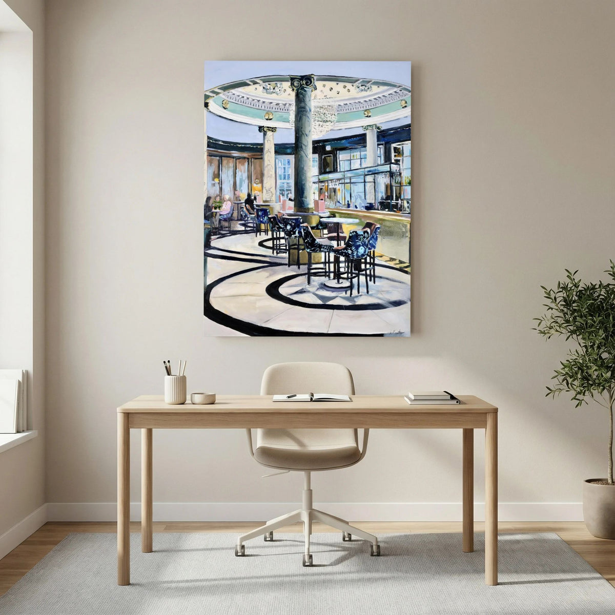 Champagne Bar, Glasgow Central, Fine Art Print on Canvas