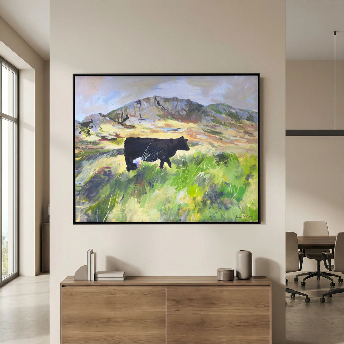 Colonsay Cow, Scottish Island | Fine Art Print on Canvas | Highland Cow Hebridean Landscape | Jenny Hunter