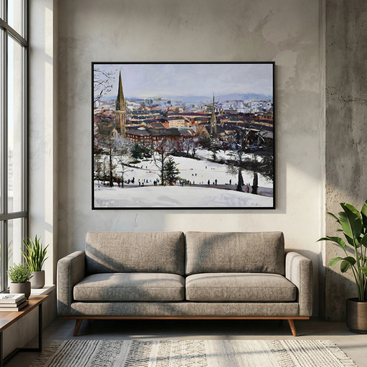 Queens Park in the Snow, Fine Art Print on Canvas