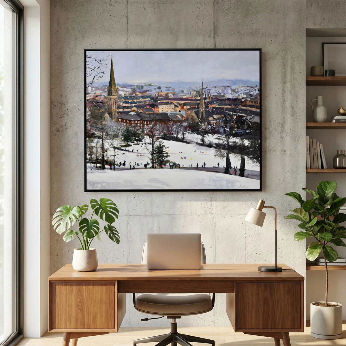 Queens Park in the Snow, Fine Art Print on Canvas