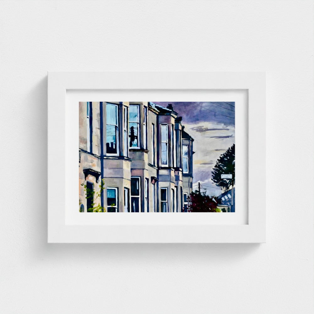 Monkey Puzzle Tree, Glasgow, Fine Art Print on Paper, Victorian Terrace Winter